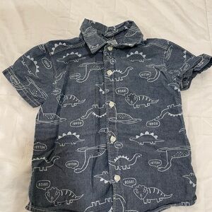 Carter's Blue Dinosaur Print Button-Down Shirt